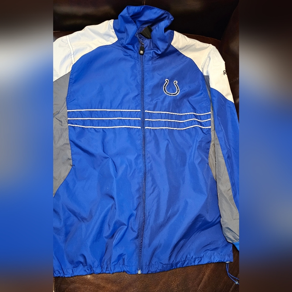 NFL Indianapolis Colts Team Apparel Reebok Windbreaker Jacket Mens Large EUC - Picture 13 of 15